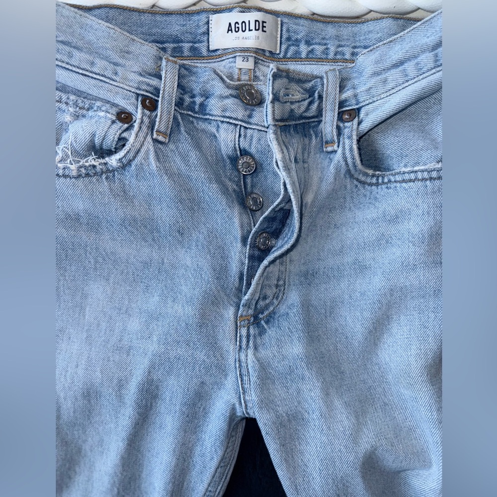 Agolde Faded Blue Boot Cut Jeans - Picture 6 of 6